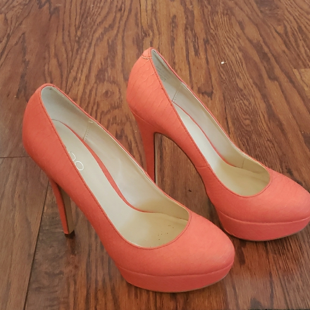 Aldo Orange/coral high-heeled shoes